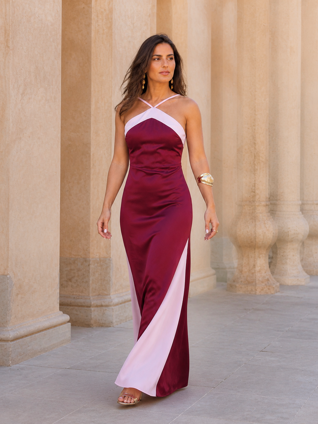 Vestido Oasis en burdeos