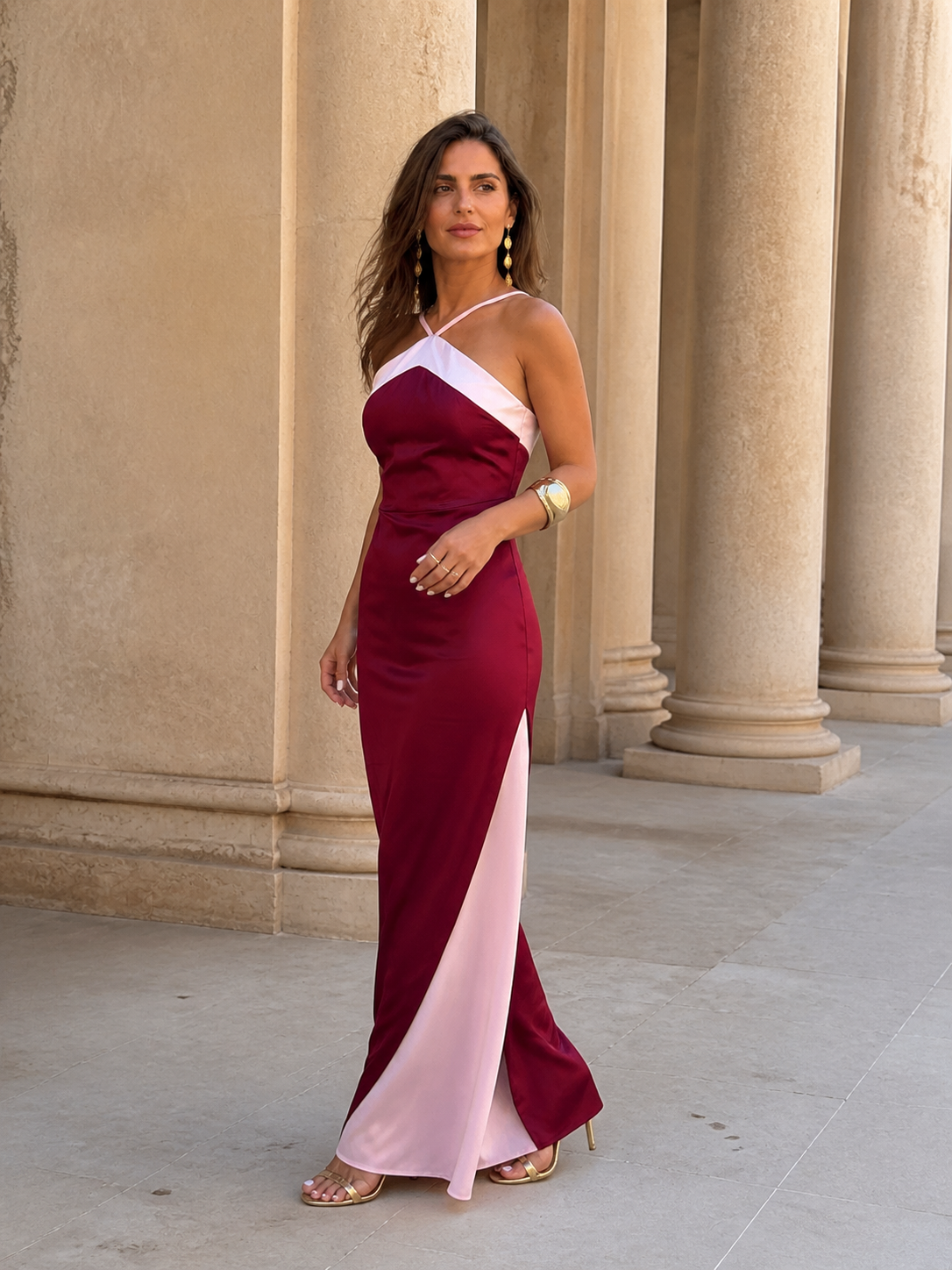 Vestido Oasis en burdeos