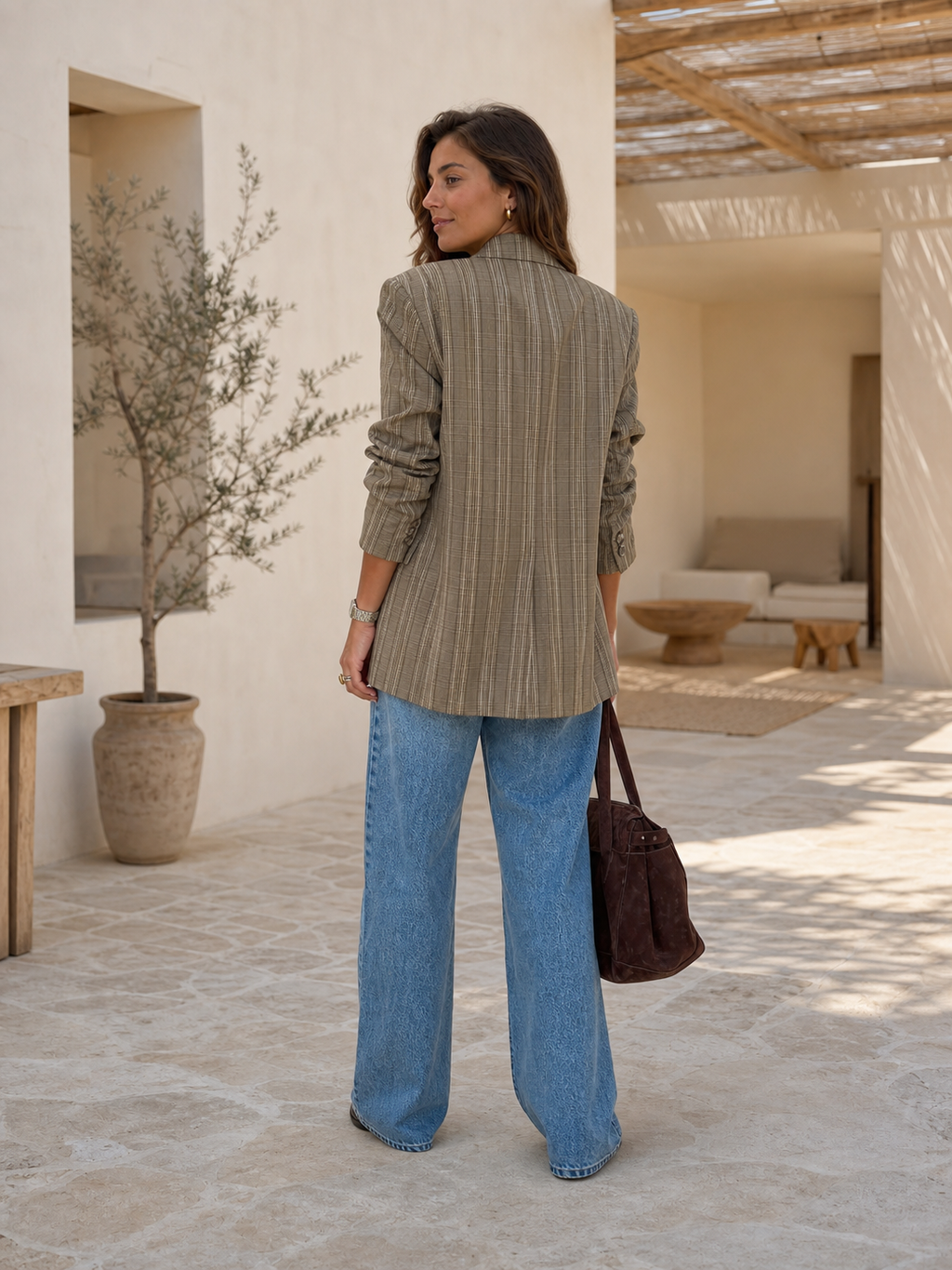 Blazer Verona Cuadros Taupe™