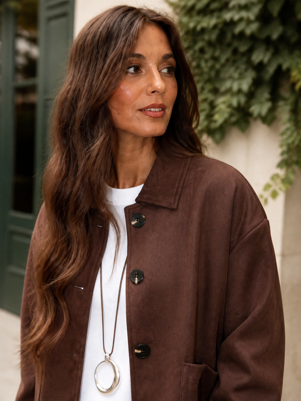 Chaqueta Roma Efecto Ante Chocolate™