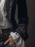 Atenea | Chaqueta larga bordada de estilo vintage