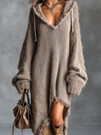 Sophia | Vestido oversize de punto con capucha