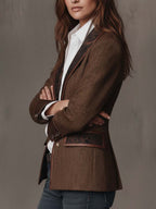 Gisela | Blazer con paneles estampados de espiga