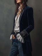 Atenea | Chaqueta larga bordada de estilo vintage