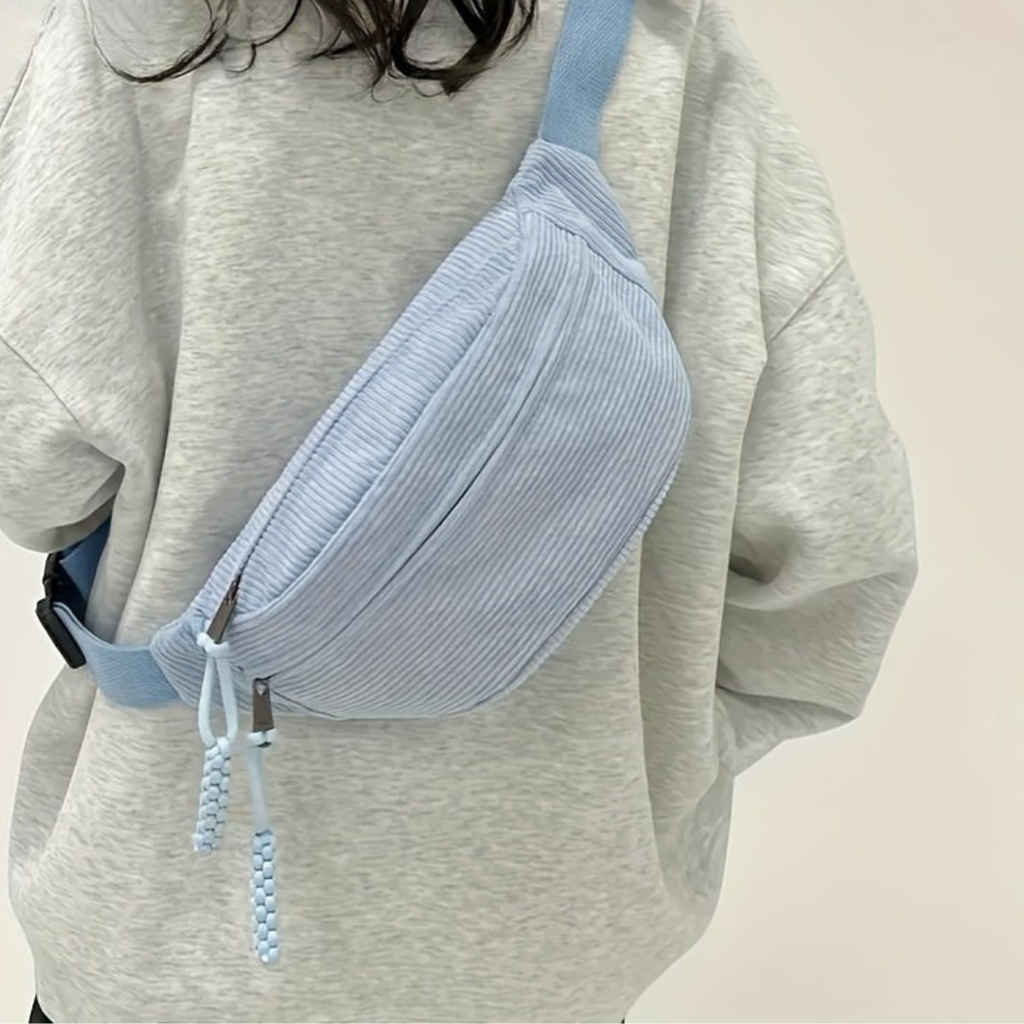 Celeste | Bolso de pana azul