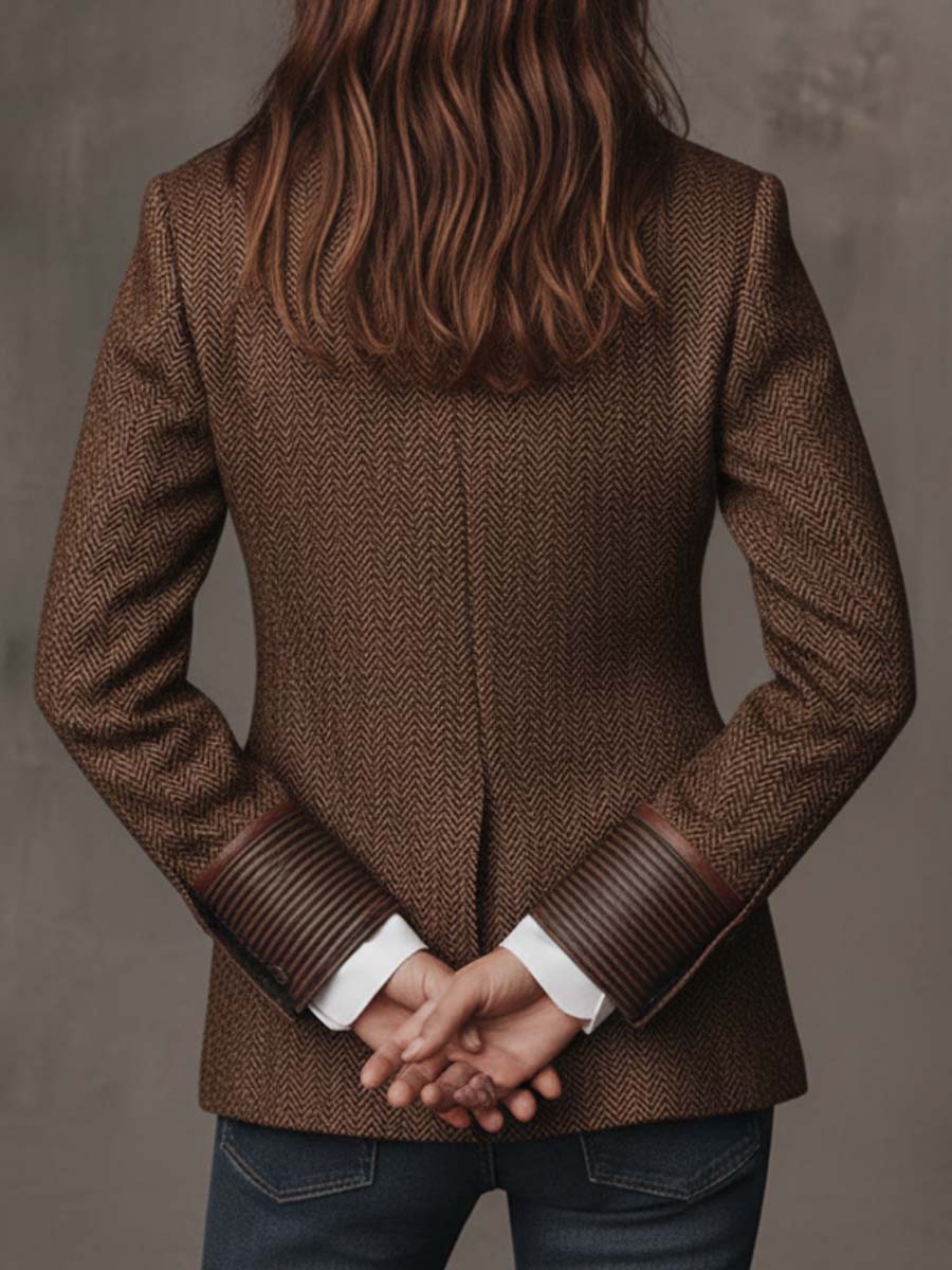 Gisela | Blazer con paneles estampados de espiga