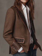 Gisela | Blazer con paneles estampados de espiga