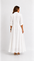 Céline | Vestido Maxi Negro Holgado con Botones