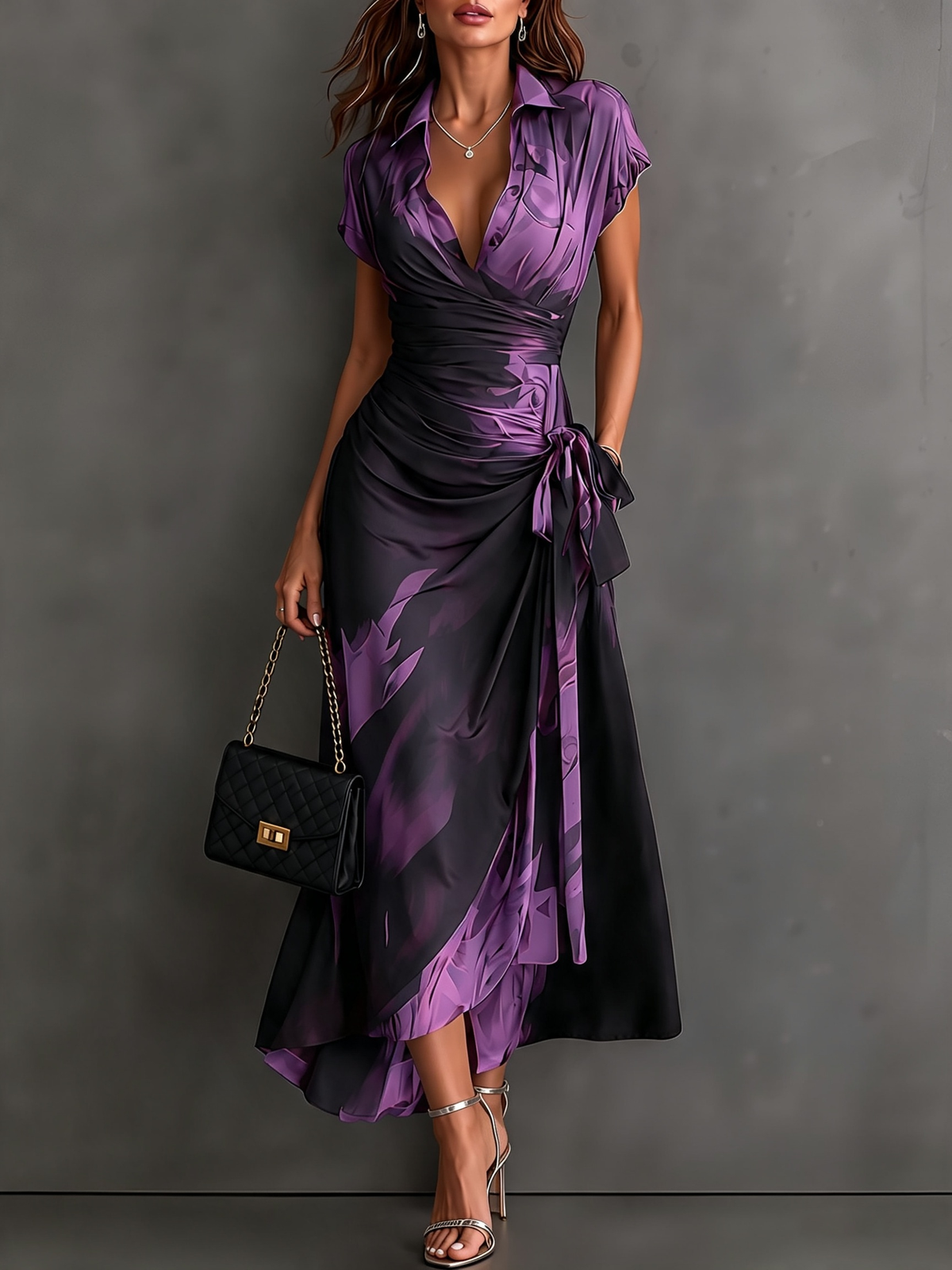 Andréa – Vestido largo cruzado