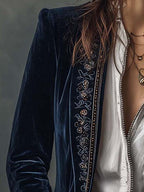 Atenea | Chaqueta larga bordada de estilo vintage