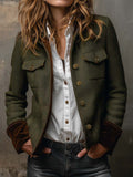 Honorina | Blazer vintage de espiga con ribetes a contraste