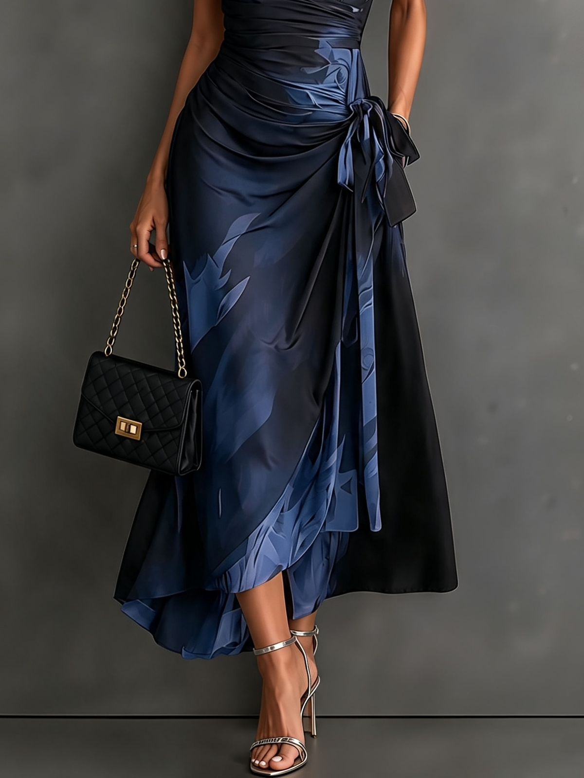 Andréa – Vestido largo cruzado