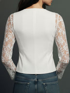Noemí | Top estilo blazer con mangas semitransparentes