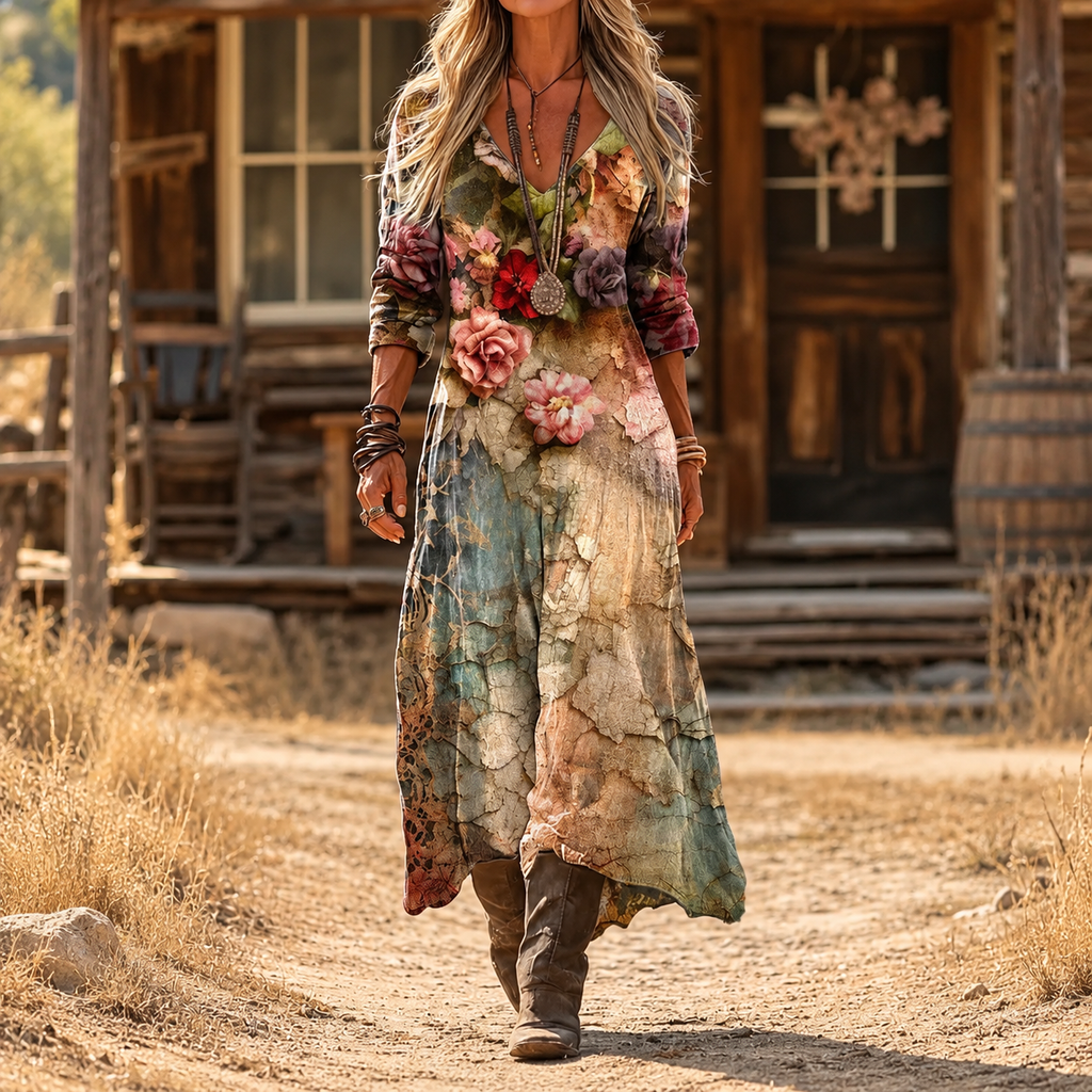 Marianne | Vestido largo floral de estilo bohemio