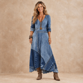 Alejandra | Vestido largo efecto denim