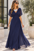 Vestido largo Masarova con detalle drapeado en la cintura