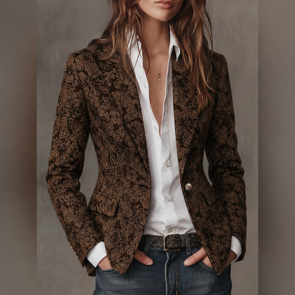 Estela | Blazer entallado de jacquard con motivo de cachemira