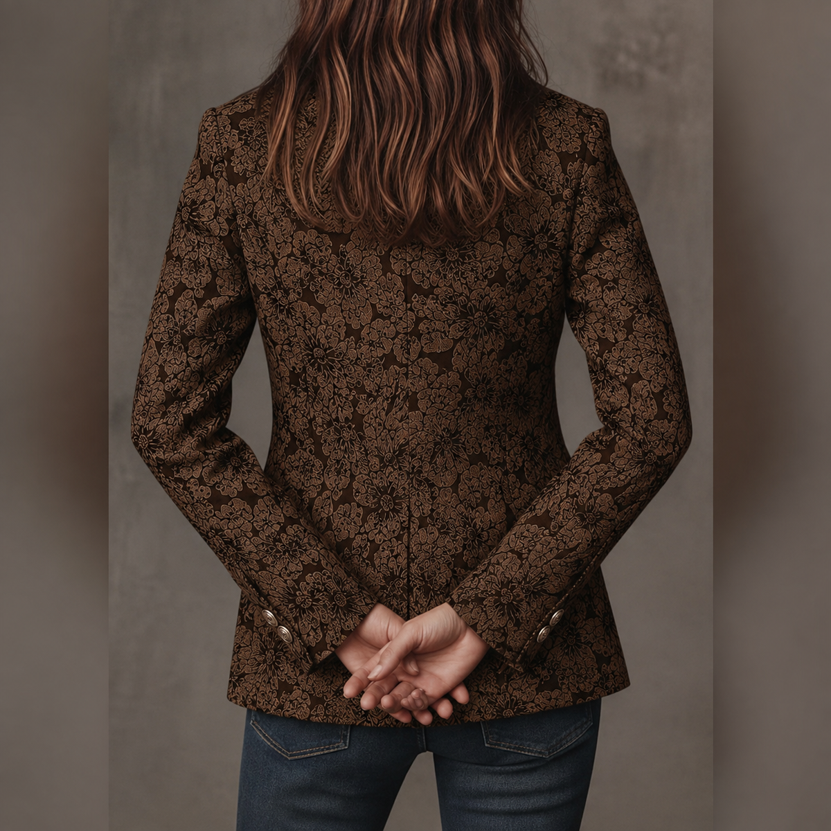 Estela | Blazer entallado de jacquard con motivo de cachemira