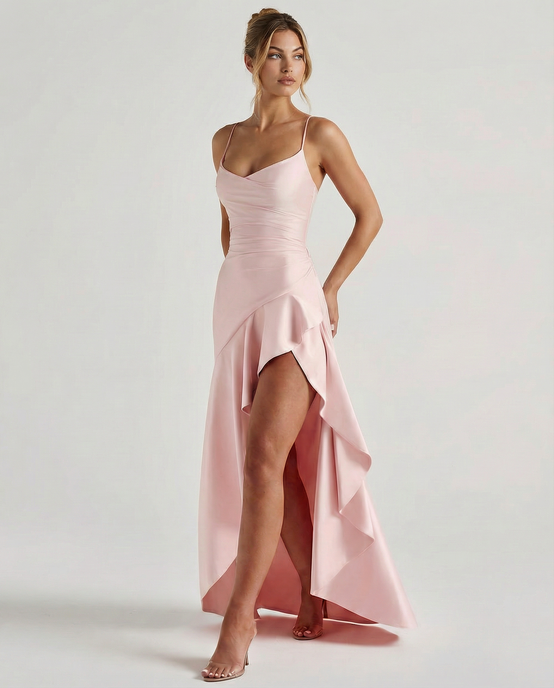 Naomi • Vestido Maxi de Satén con Espalda Atada