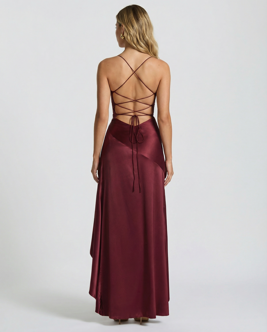 Naomi • Vestido Maxi de Satén con Espalda Atada