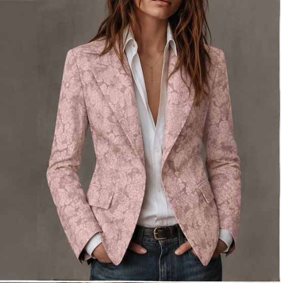 Estela | Blazer entallado de jacquard con motivo de cachemira
