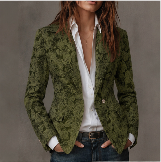 Estela | Blazer entallado de jacquard con motivo de cachemira