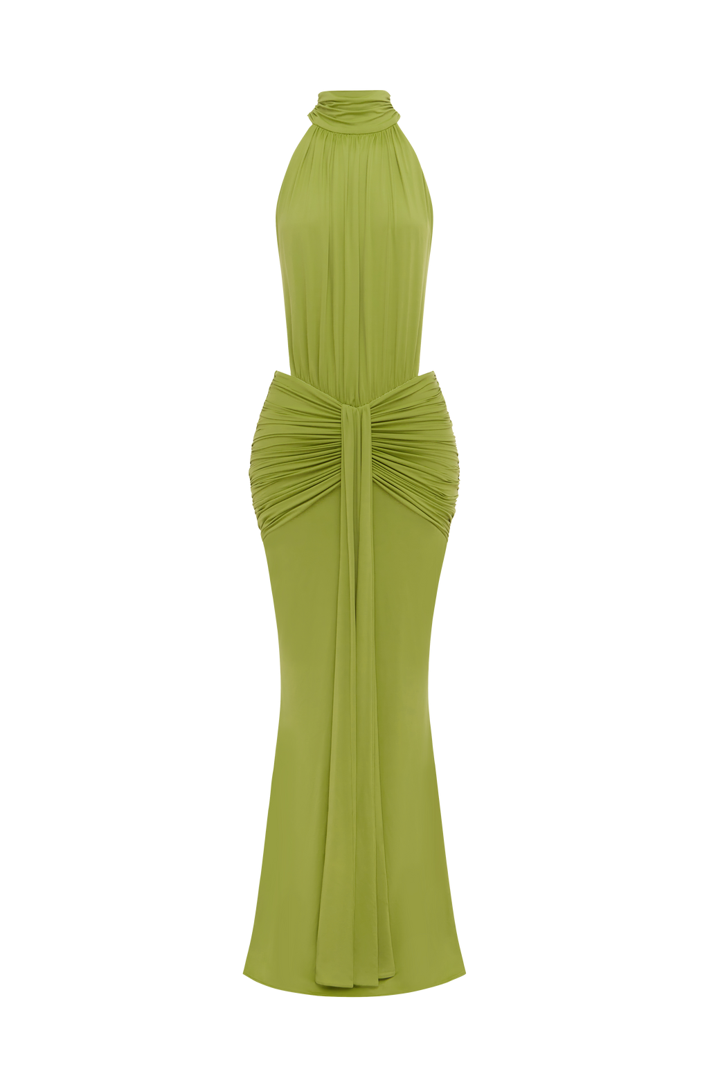 Alba | Vestido largo con espalda descubierta en verde oliva