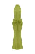 Alba | Vestido largo con espalda descubierta en verde oliva