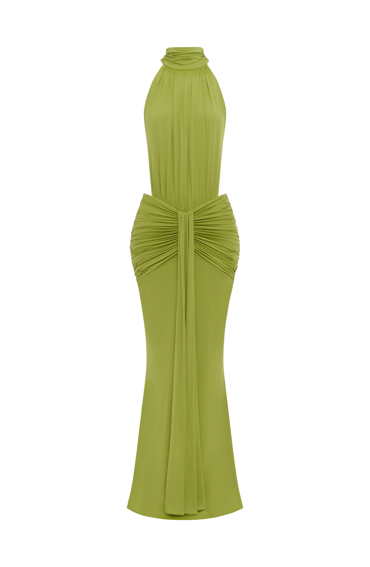 Alba | Vestido largo con espalda descubierta en verde oliva