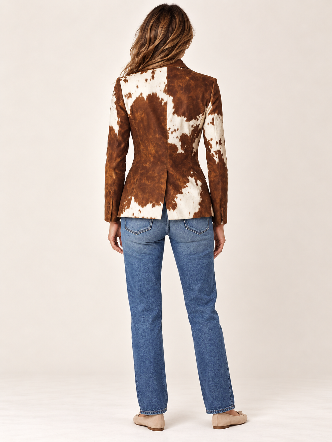 Ágata | Blazer vintage con estampado de vaca