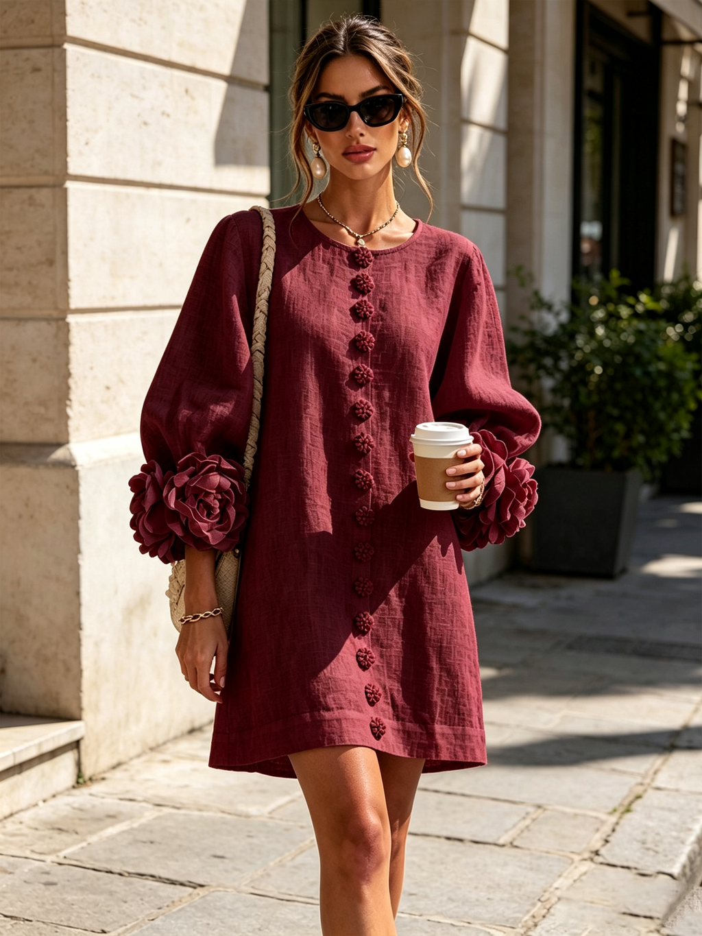 Michel | Vestido floral abotonado