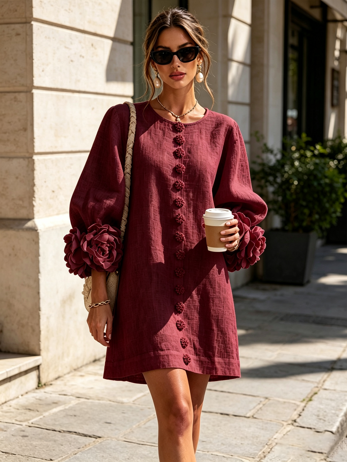 Michel | Vestido floral abotonado