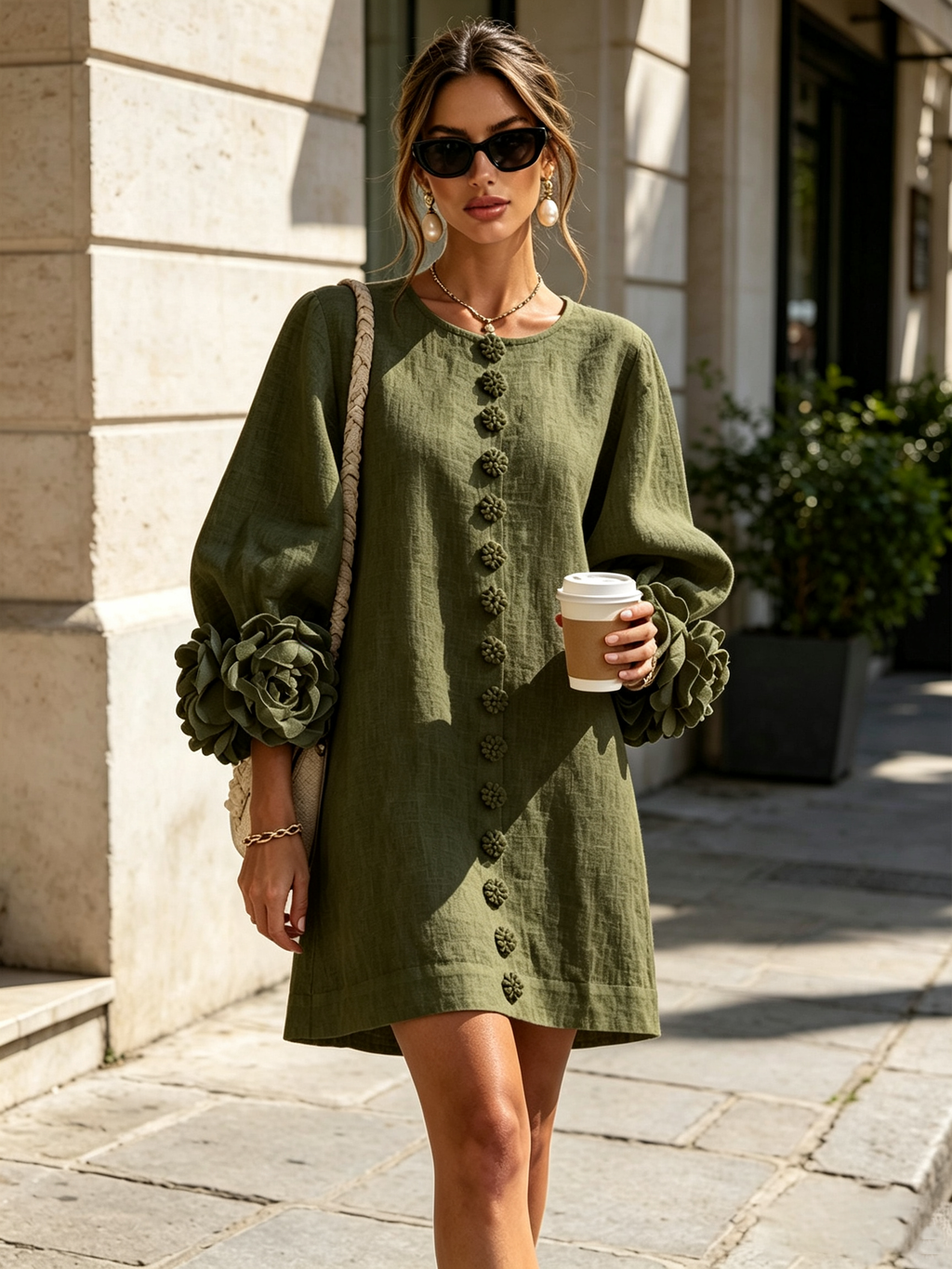 Michel | Vestido floral abotonado