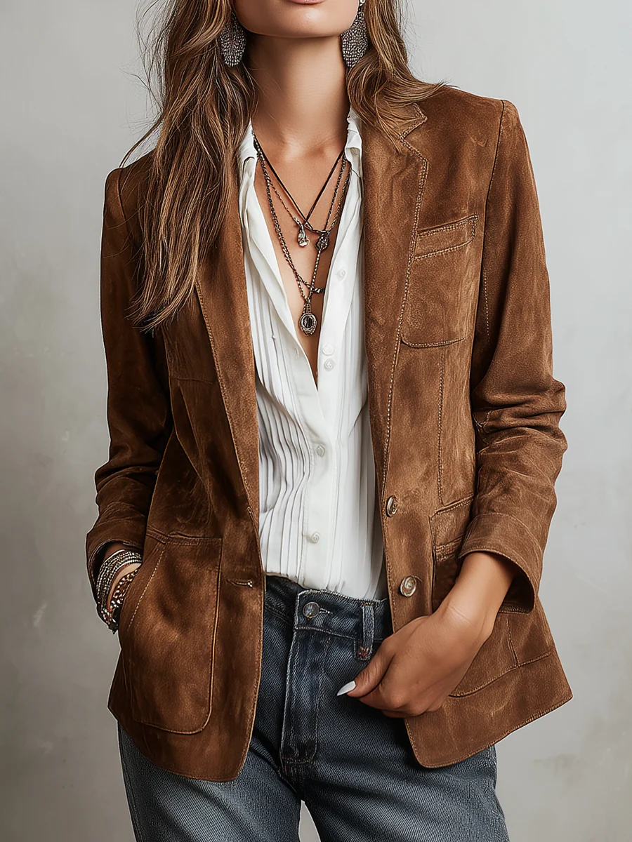 Marcela | Blazer marrón de estilo vintage