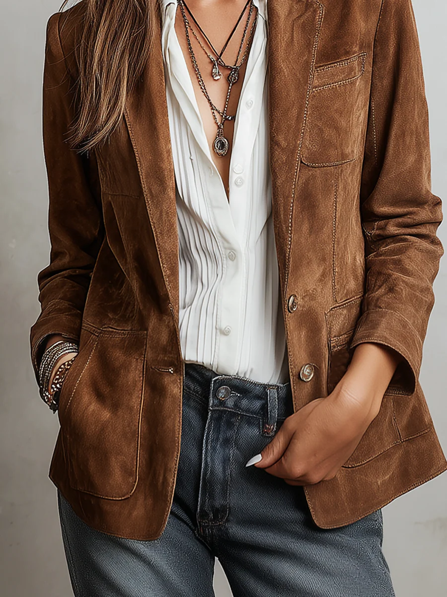Marcela | Blazer marrón de estilo vintage