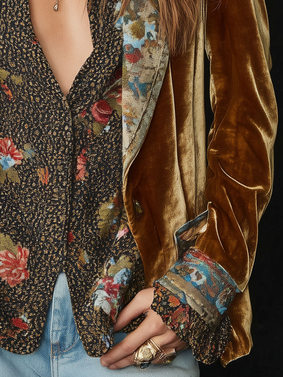 Marcelina | Blazer vintage de patchwork floral