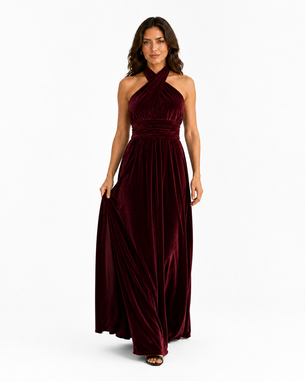 Aurora · Vestido Maxi Convertible de Terciopelo