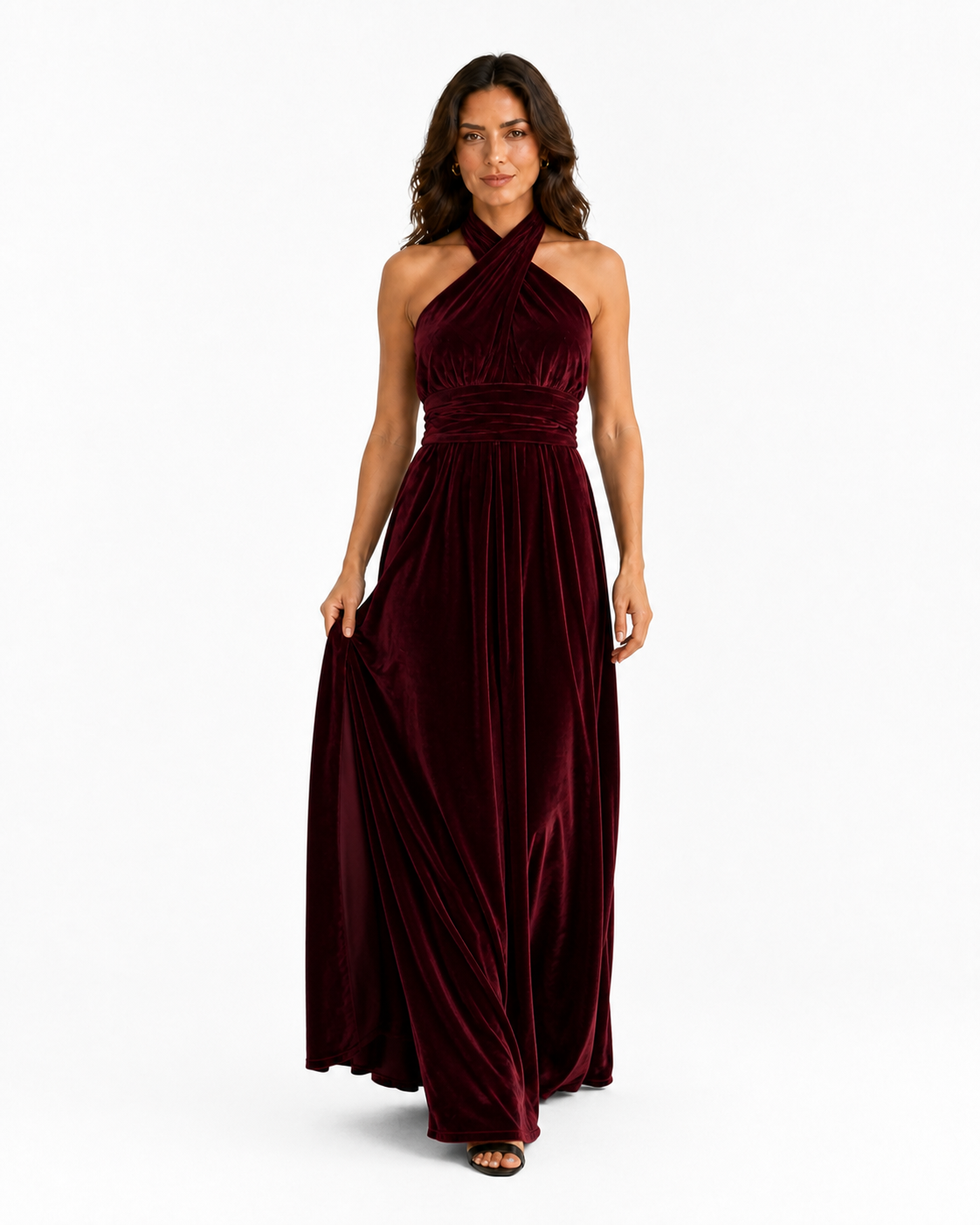 Aurora · Vestido Maxi Convertible de Terciopelo