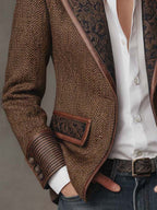 Gisela | Blazer con paneles estampados de espiga