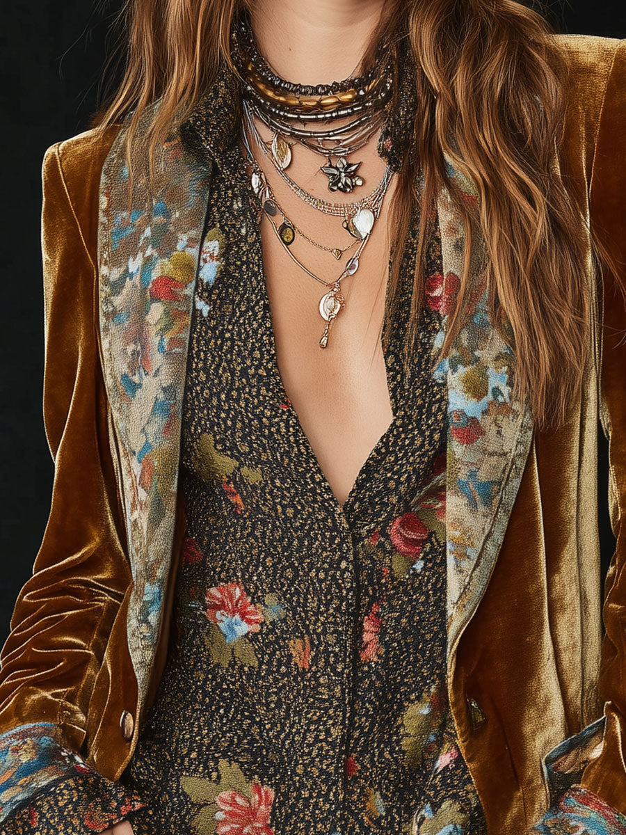 Marcelina | Blazer vintage de patchwork floral