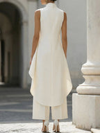 Pilar | Conjunto Elegante de Cuello Alto Asimétrico Mujer