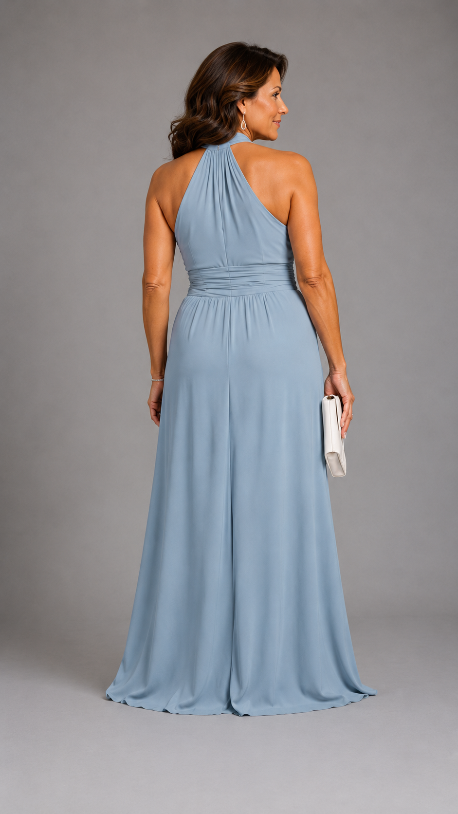 Vaelora | Vestido Midi Elegante con Escote Halter Cruzado