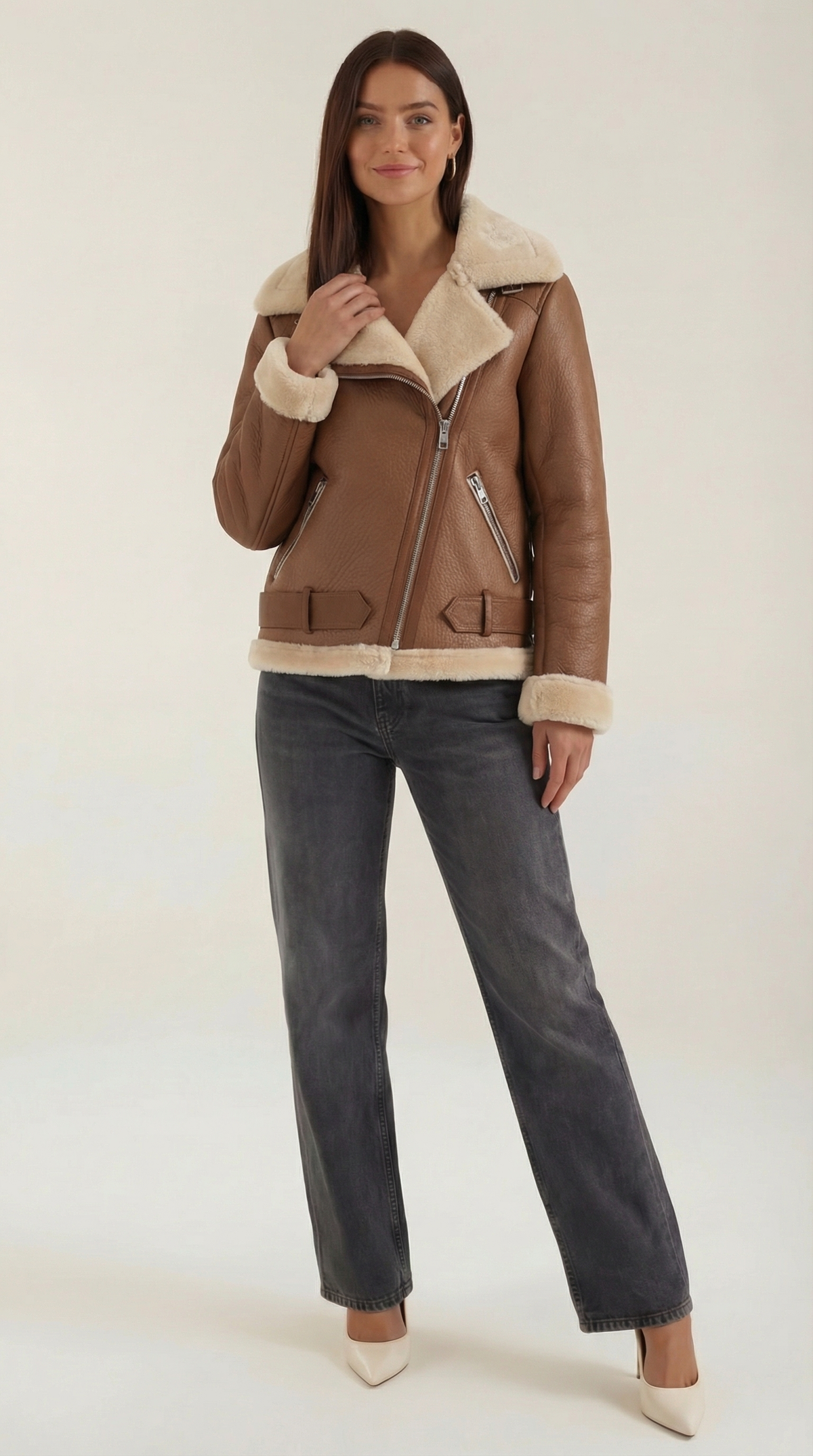 Chaqueta Christine de forro polar con cinturón