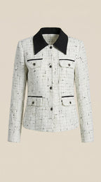 Chaqueta Heidi de tweed con cuello a contraste