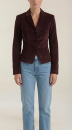 Chaqueta de terciopelo Natasha con cierre de botones