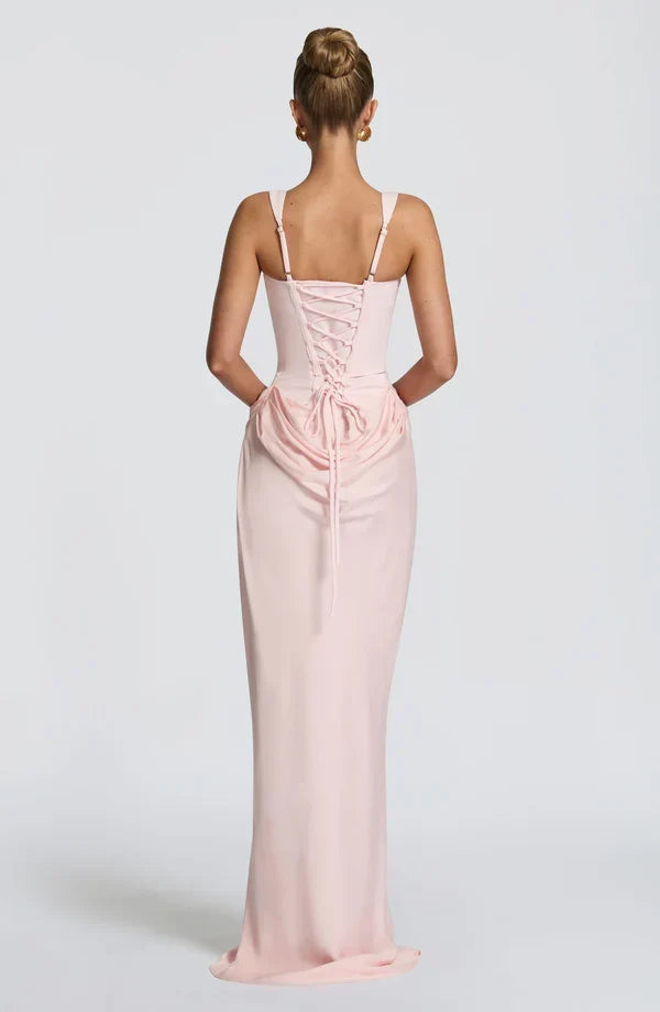 Valentina • Vestido Maxi Esculpido en Reloj de Arena