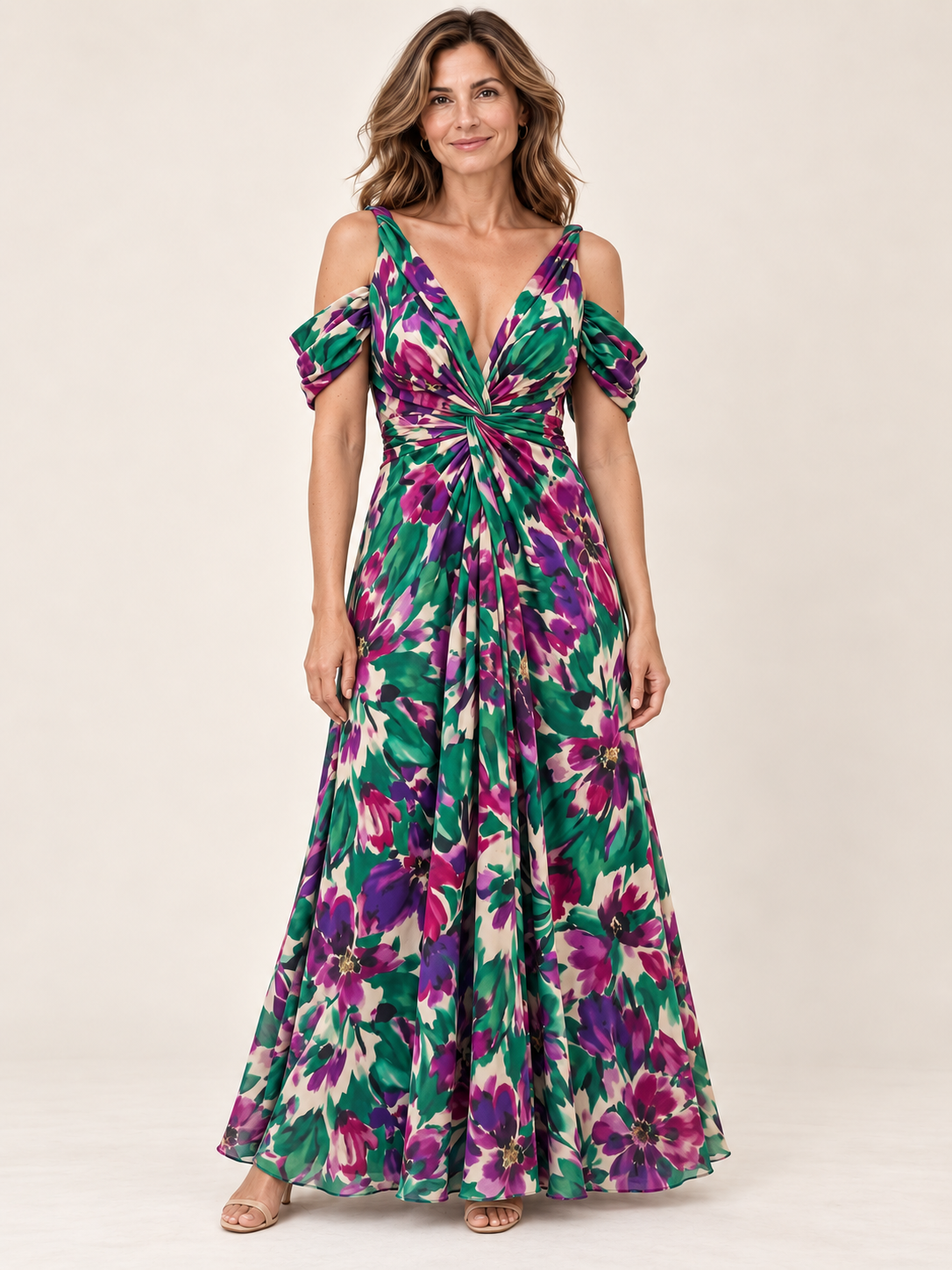 Masarova Estampado verde y violeta — frontal