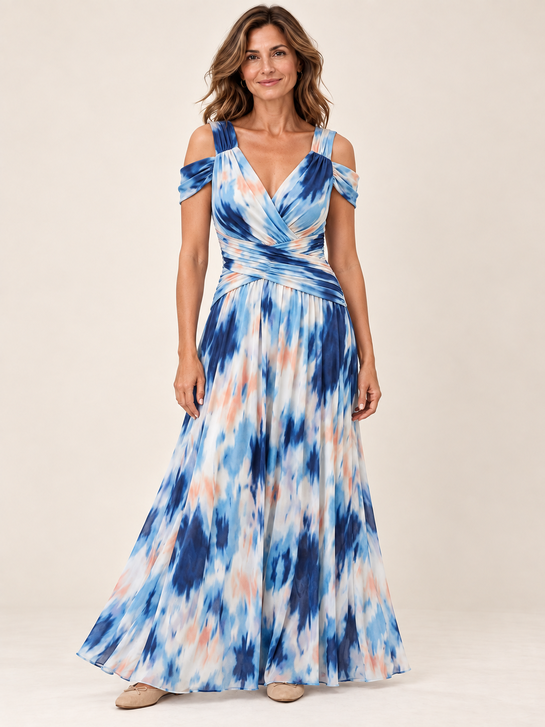 Masarova Estampado de flores negras y azules — frontal