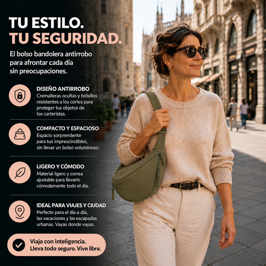 Agata | Bolso de hombro verde oliva — características en español
