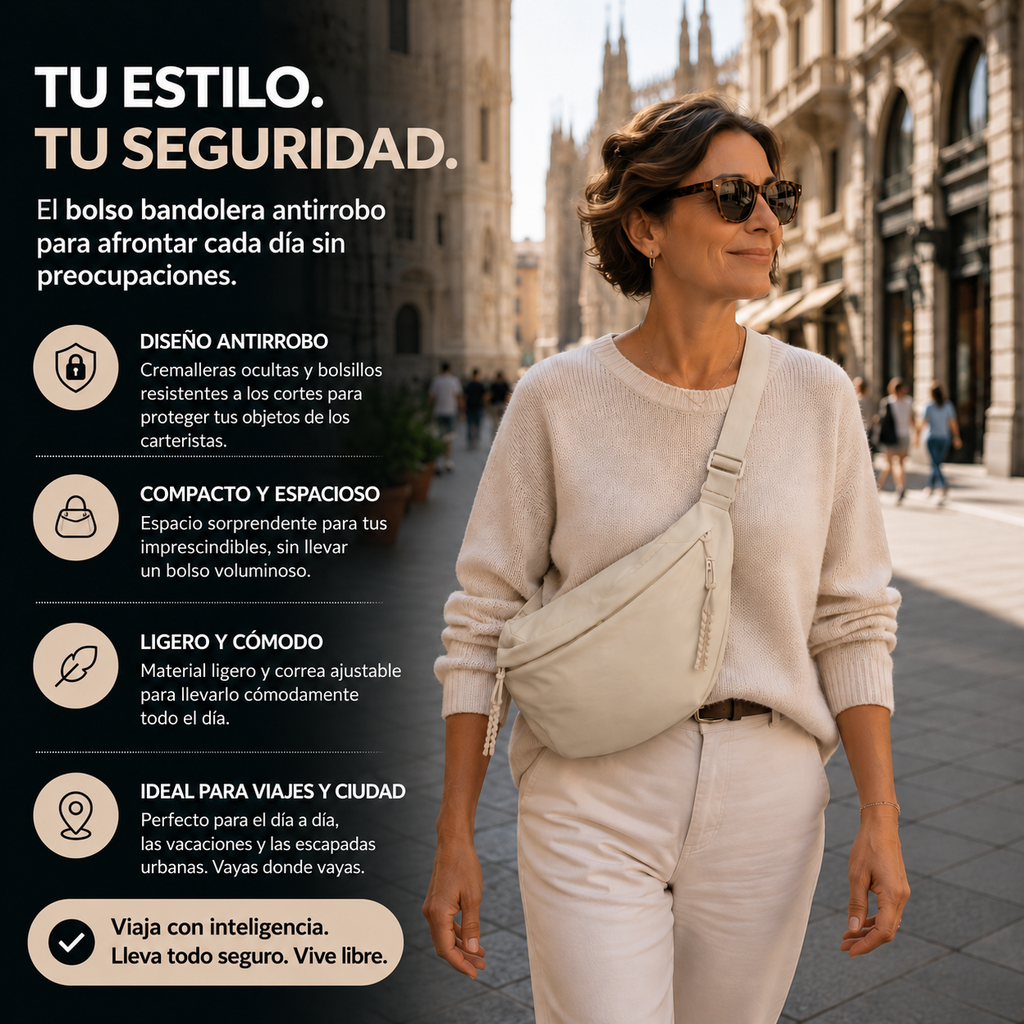 Rossana | Bolso de hombro beige — características en español